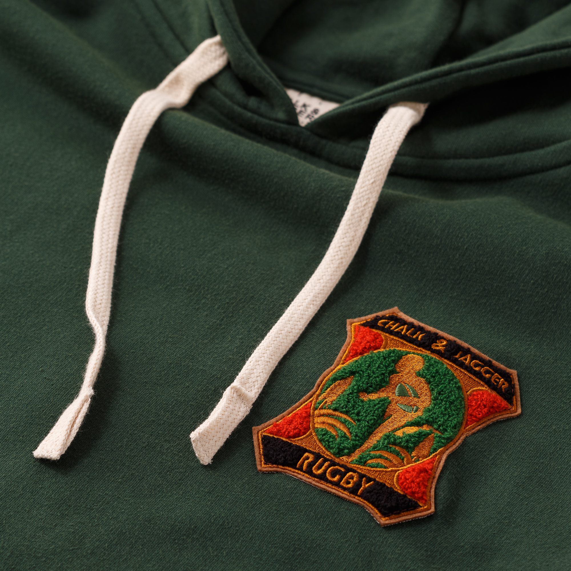 Adidas originals hoodie with 2025 collegiate crest in green fleece