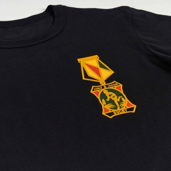 Unisex Black Regular Rugby T-Shirt - Image 2