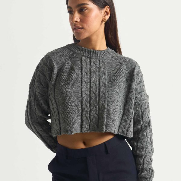 School Grey Crop Knit - Image 6