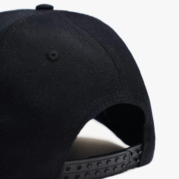 Black Snapback Curved Peak Cap - Image 4